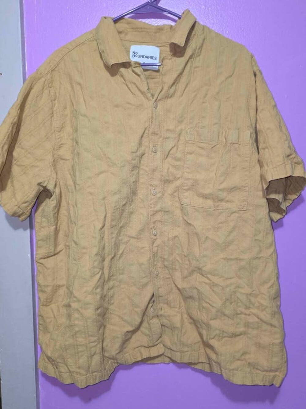 No Boundaries Men's 2XL Short Sleeve Button-Down Shirt